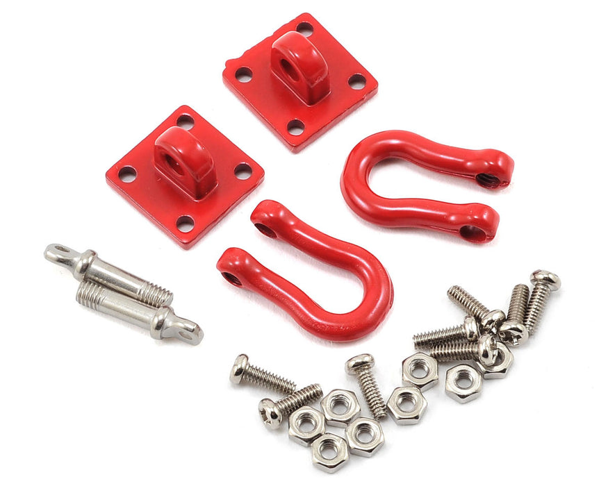 Yeah Racing 1/10 Crawler Scale Heavy Duty Shackle w/Mounting Bracket (Red) (2)