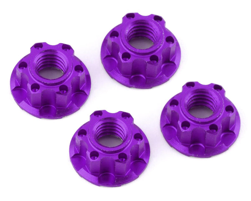 Yeah Racing 4mm Aluminum Serrated Wheel Lock Nut (4) (Purple)