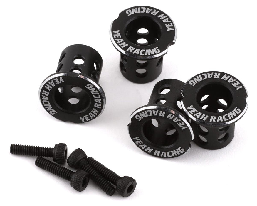 Yeah Racing 6mm Aluminum Adjustable Body Mounts (Black) (4)