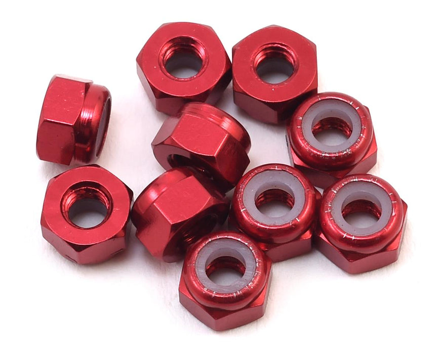 Yeah Racing Écrou de blocage en aluminium de 3 mm (10) (Rouge)