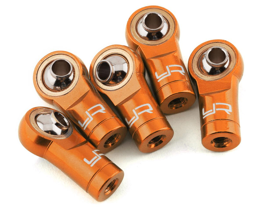 Yeah Racing Embouts de tige filetés en aluminium de 3 mm (Orange) (5) (filetage inversé)