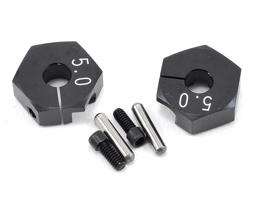 Moyeu de roue à pince en aluminium Yokomo hexagonal (noir) (2) (5,0 mm)