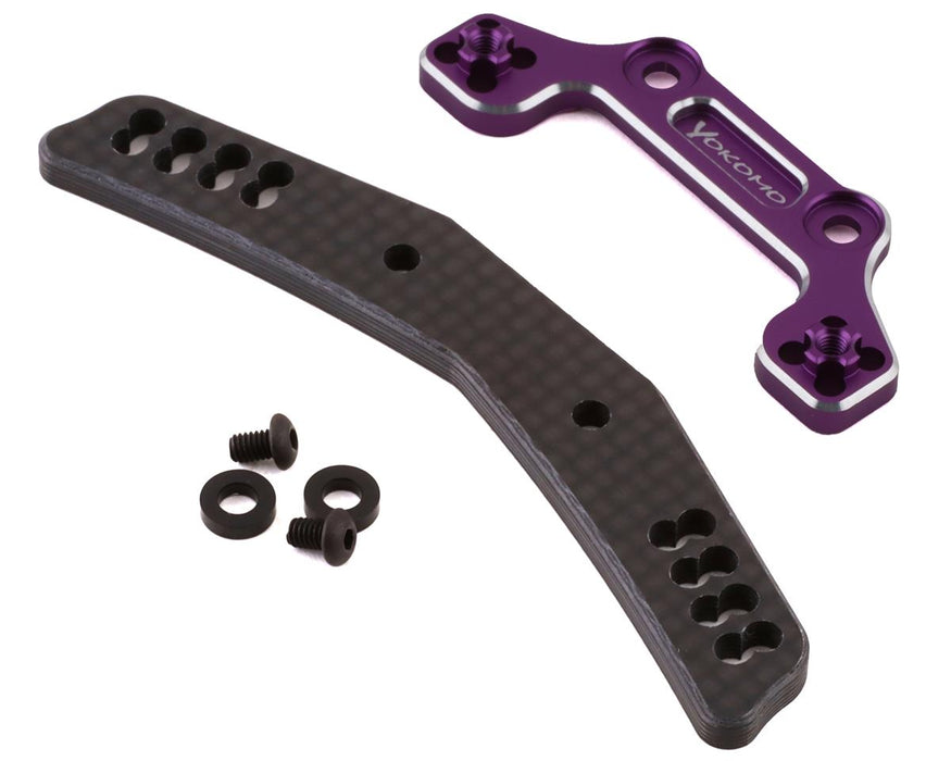 Tour d'amortisseur avant hybride Yokomo YD-2 graphite/aluminium (violet)