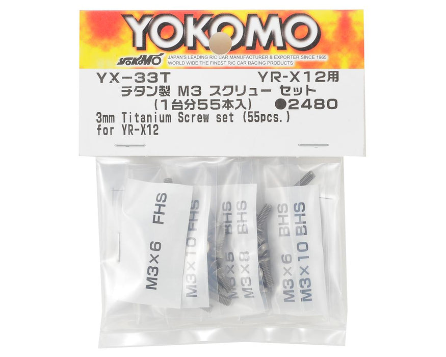 Jeu de vis M3 en titane Yokomo YR-X12