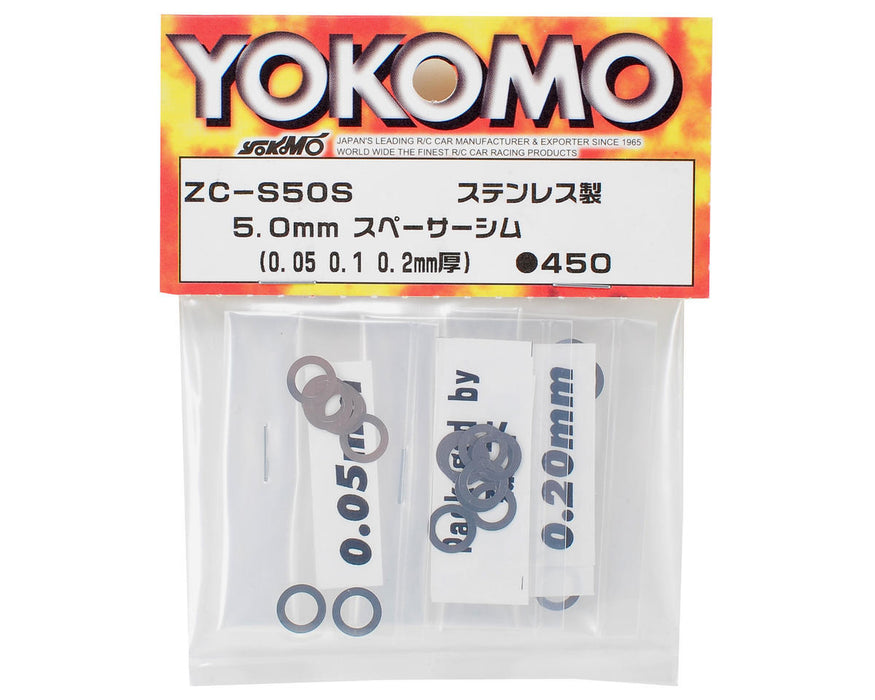 Jeu de cales d'espacement Yokomo 5x8 mm (0,05, 0,1 et 0,2 mm)